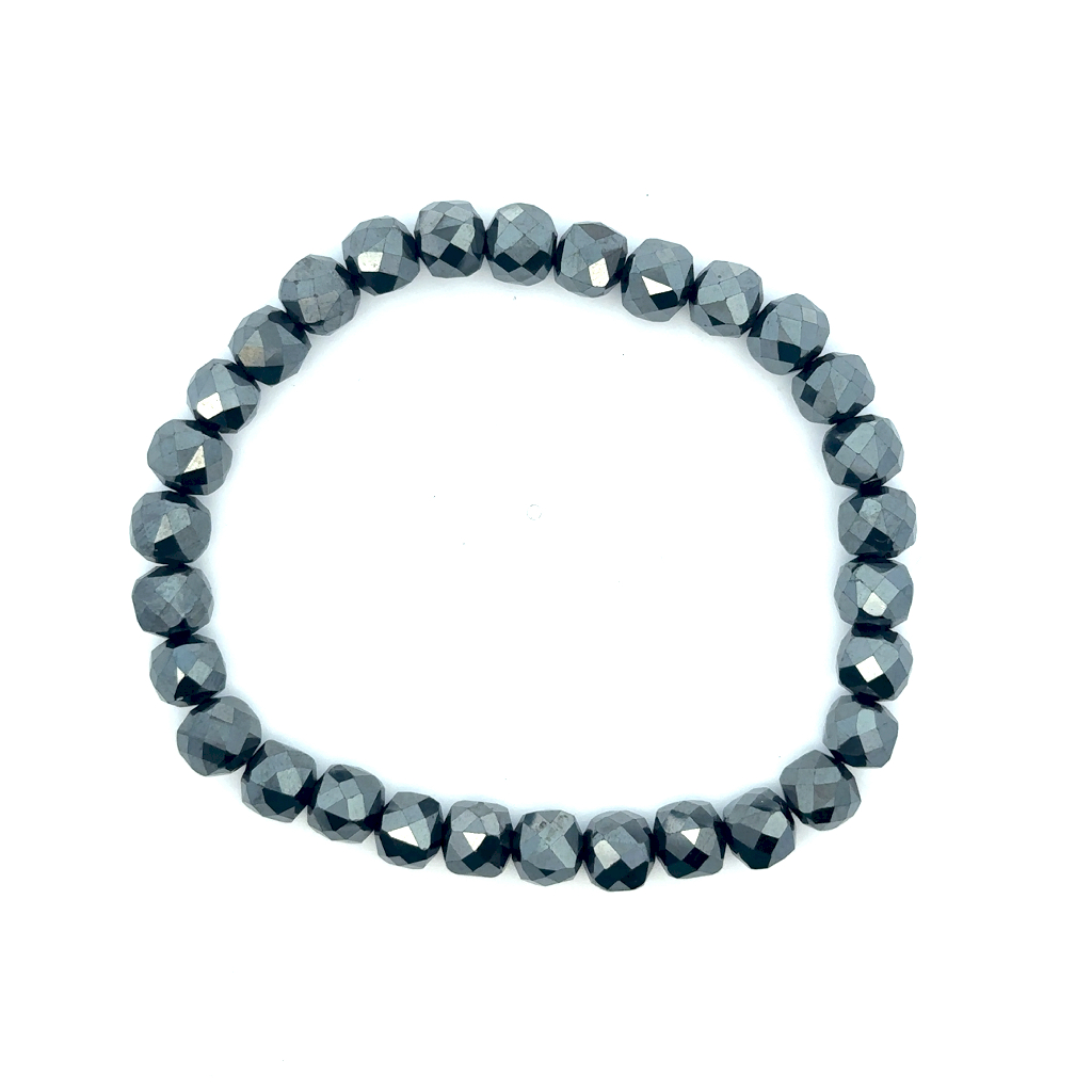 Bracelet extensible, hématites 7 millimètres - BB-390-M - Italgem Steel