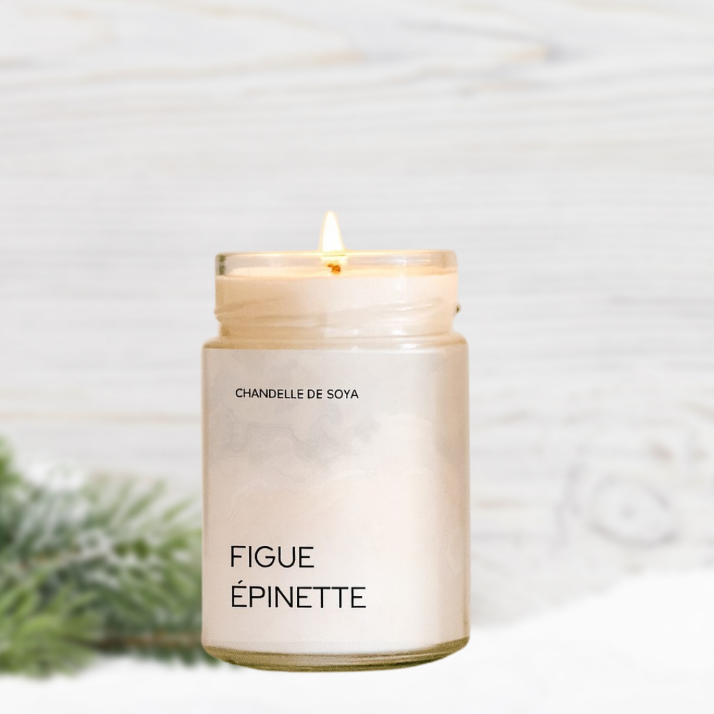 Chandelle de soya parfumée avec bijou caché, figue-épinette - LPR-3017 - Exclusivités