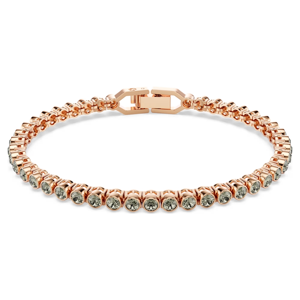 Bracelet tennis, métal rosé, cristaux incolores - 5734240 - Swarovski