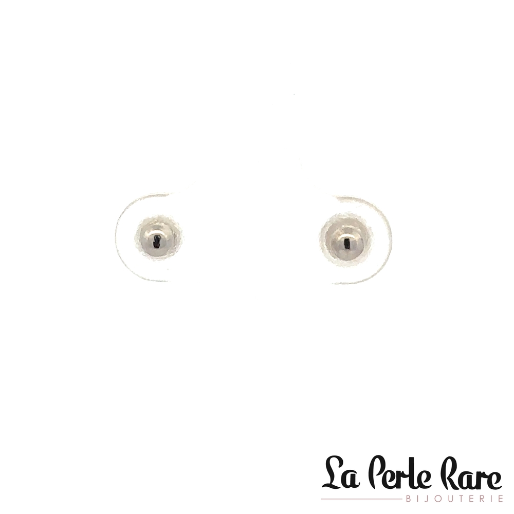 Boucles d'oreilles fixes or blanc 10 carats - 3566-3B - Exclusivités