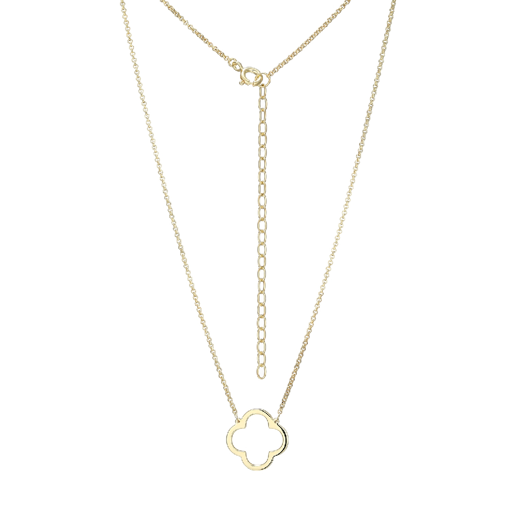 Collier de style Van Cleef, argent finition or jaune 18 carats - 30ADHEA014 - Reign By Paj