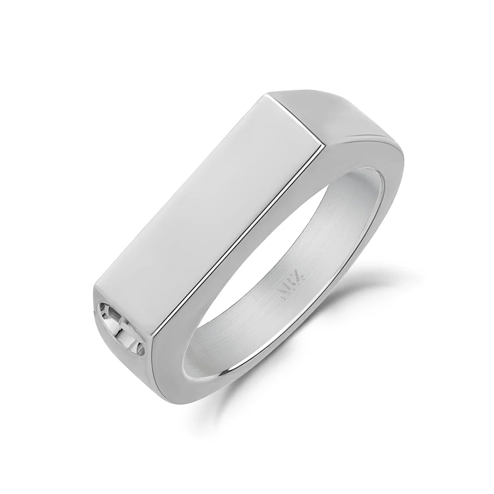 Bague chevalière, urne funéraire, acier inoxydable - AS-R145W-10 - Arz Steel