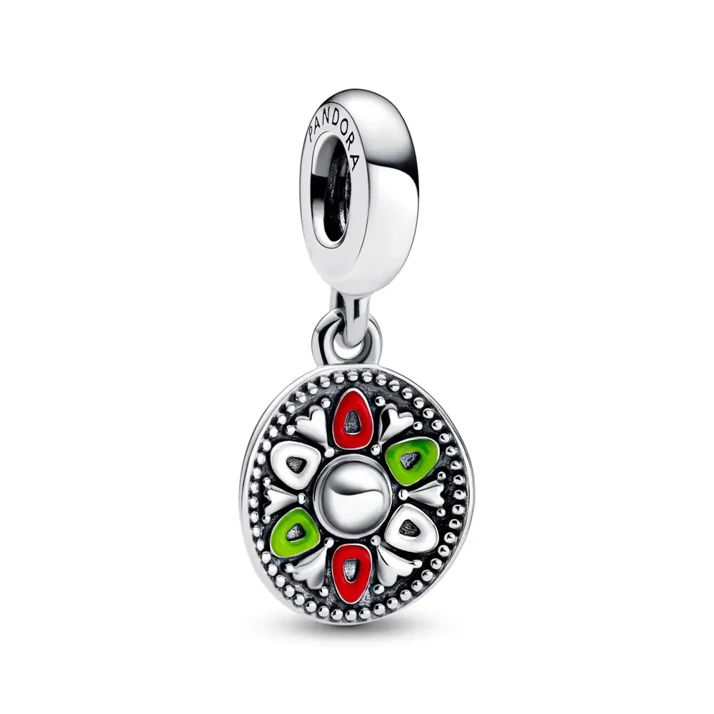 Bille sombrero, argent, émaux mixtes
