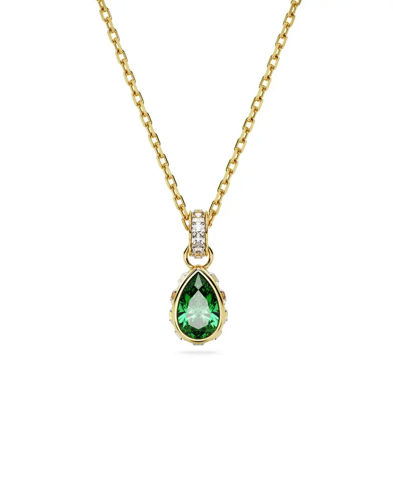 Pendentif métal doré, cristaux blancs/vert - 5648751 - Swarovski