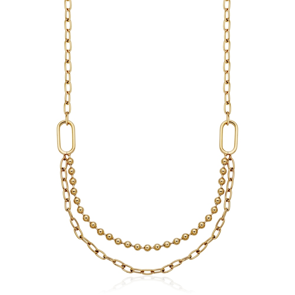 Collier acier doré - T0XG100218 - Steelx