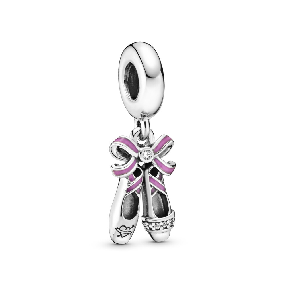 Bille chaussons de danse punk, émail rose, cz incolores - 798339CZ - Pandora