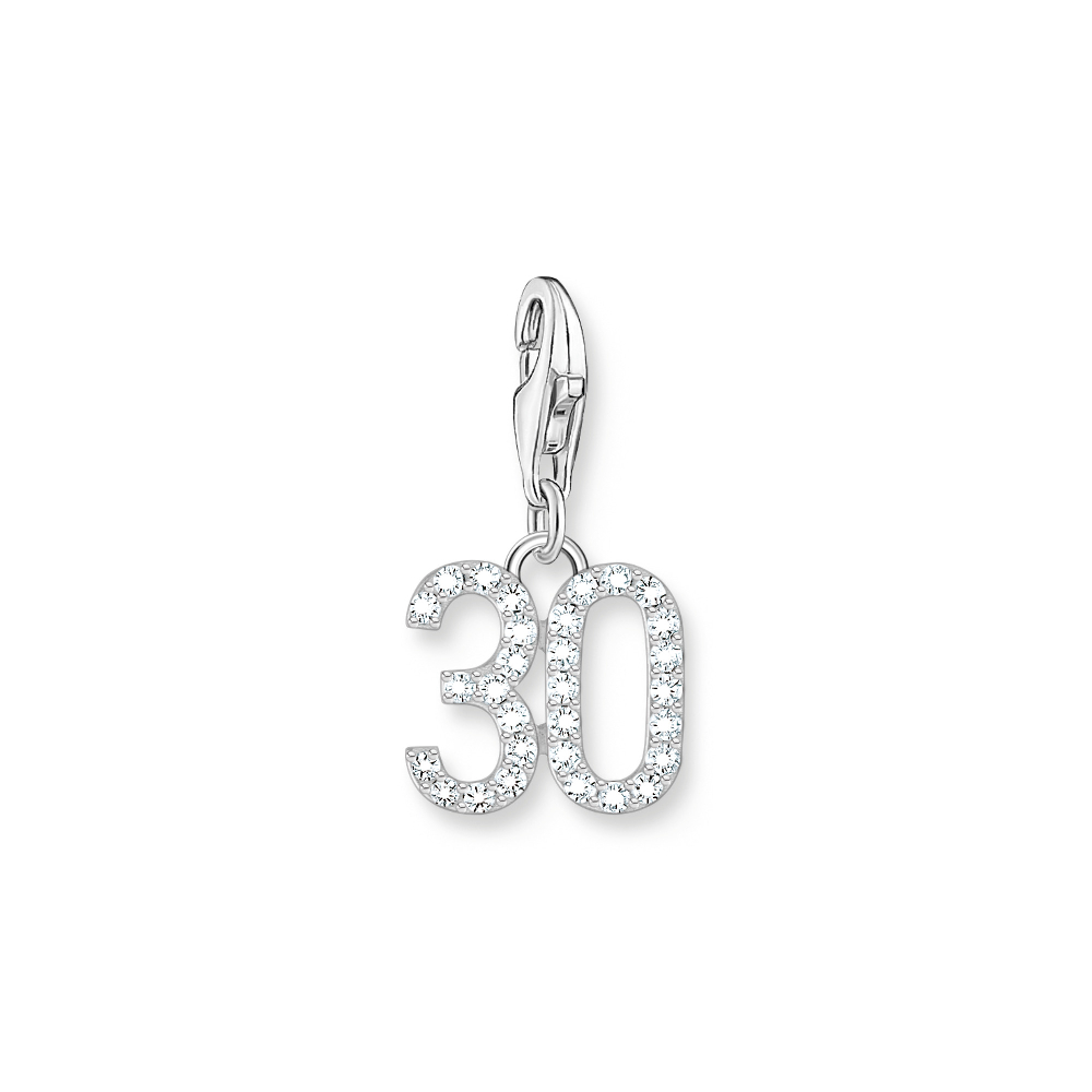 Charm 30, argent, zircons