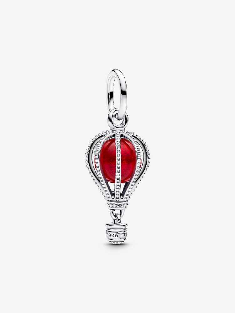 Bille montgolfière, argent, verre de Murano rouge - 798064C01 - Pandora