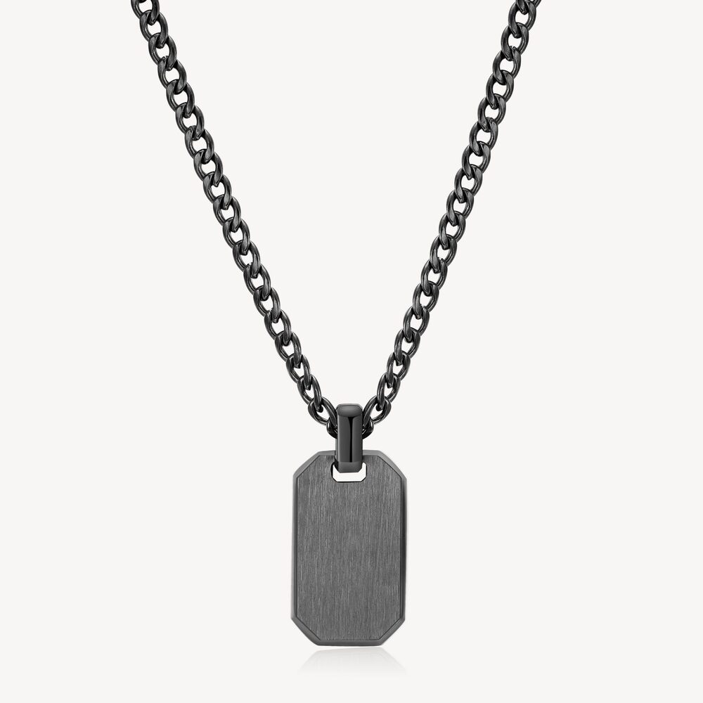 Pendentif plaque, acier noir - BIK03XL - Brosway Italia