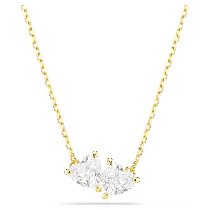 Collier coeurs, métal finition doré, cristaux incolores - 5733475 - Swarovski