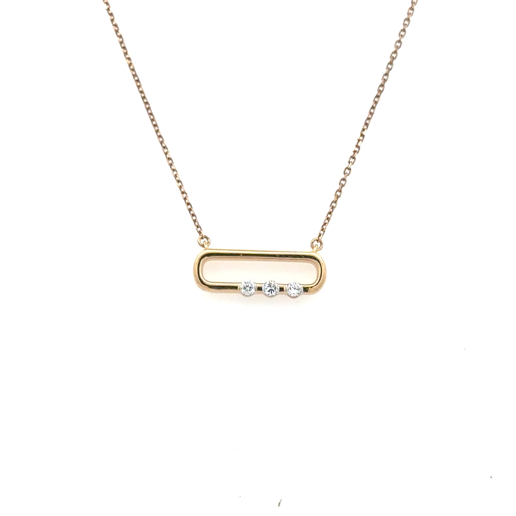 Pendentif en or jaune 10 carats avec 8 points de diamants de laboratoire au total