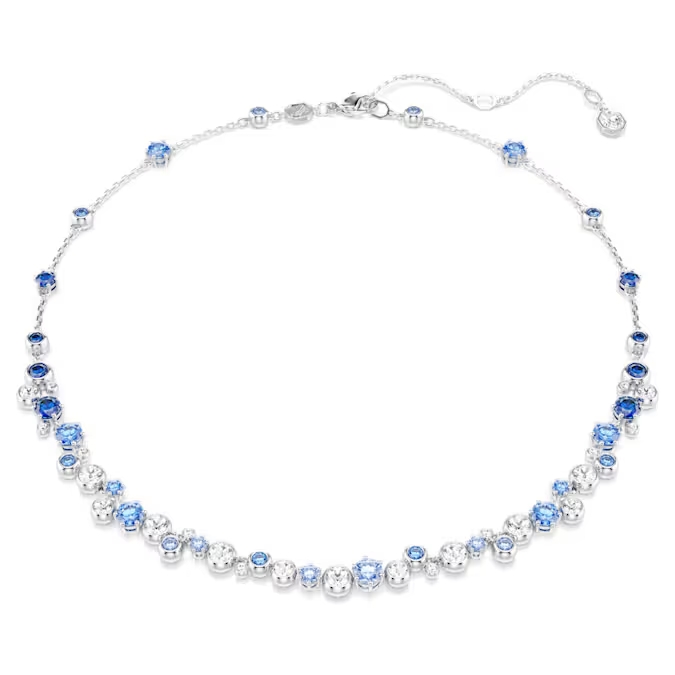 Collier métal finition rhodium, cristaux blancs et bleus - 5732255 - Swarovski