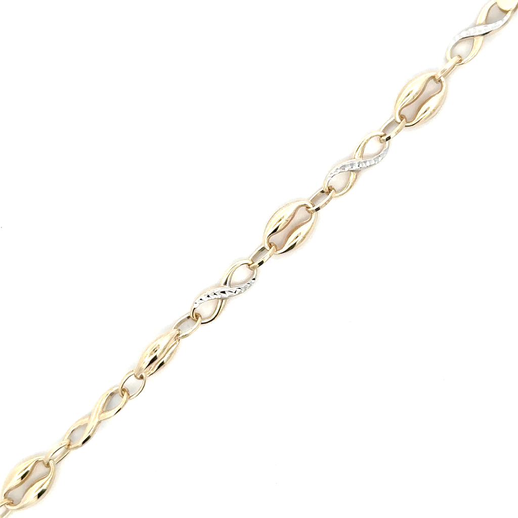 Bracelet symboles de l'infini, or 2 tons (jaune et blanc) 10 carats - BDHP01-2694-2T - Exclusivités