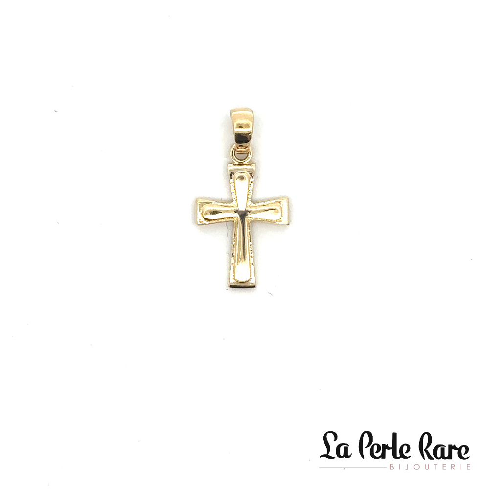 Pendentif croix, or jaune 10 carats - PAZ-1740-J - Exclusivités