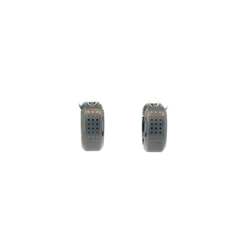 Anneaux de type huggies Bullet, acier inoxydable noir