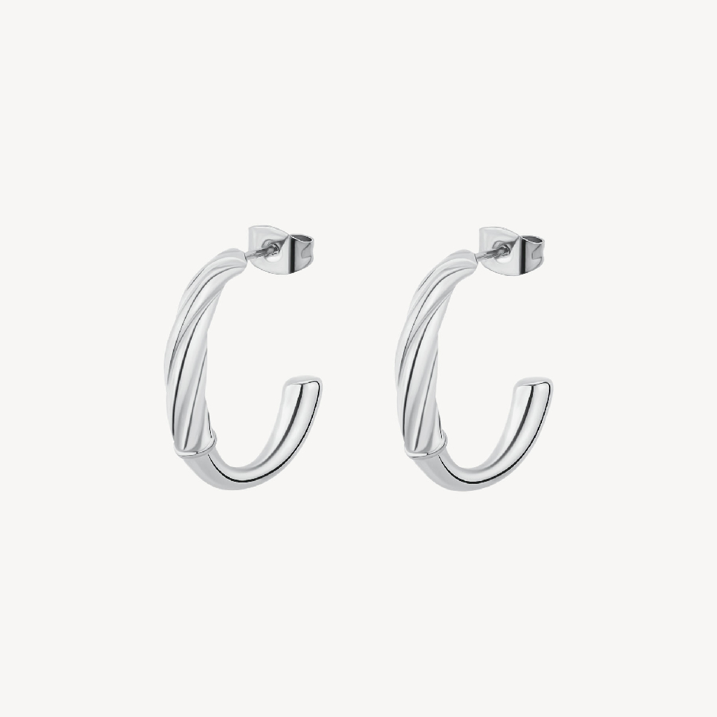 Boucles d’oreilles anneaux acier inoxydable avec finition en or Boucles d’oreilles anneaux acier inoxydable avec finition en or