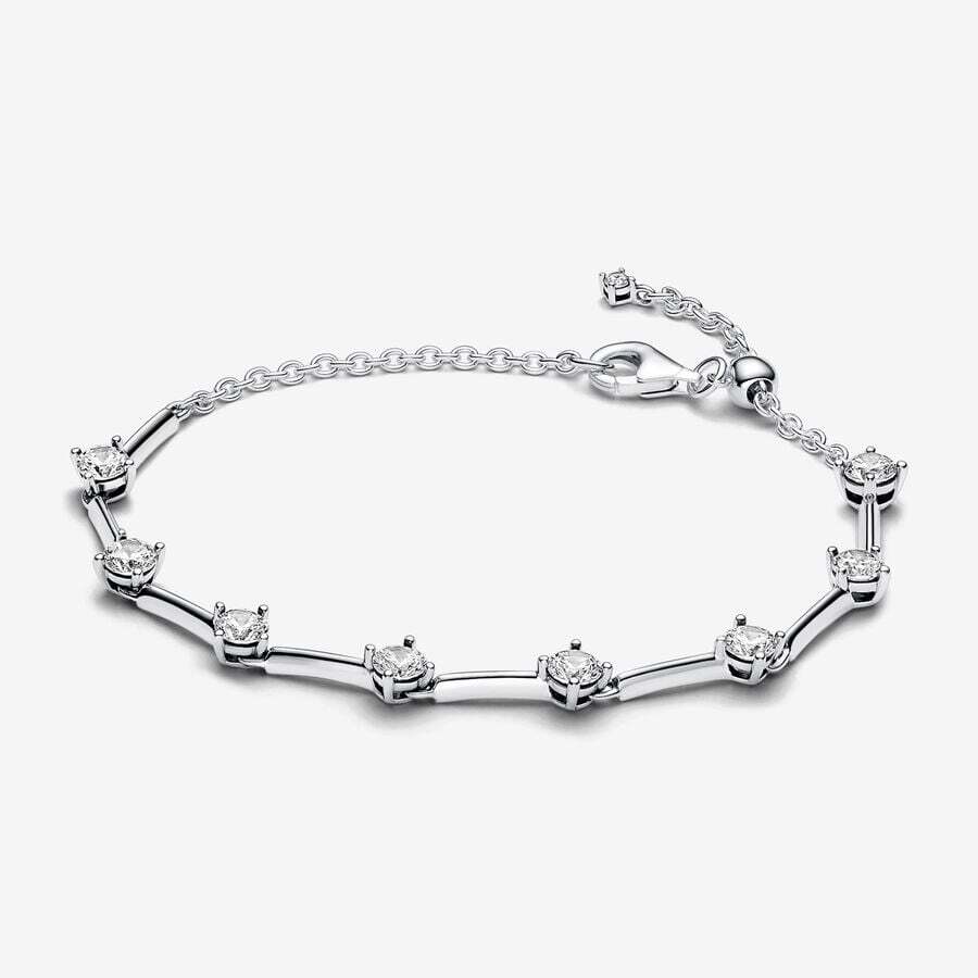 Bracelet barres scintillantes, argent, zircons - 593009C01-18 - Pandora