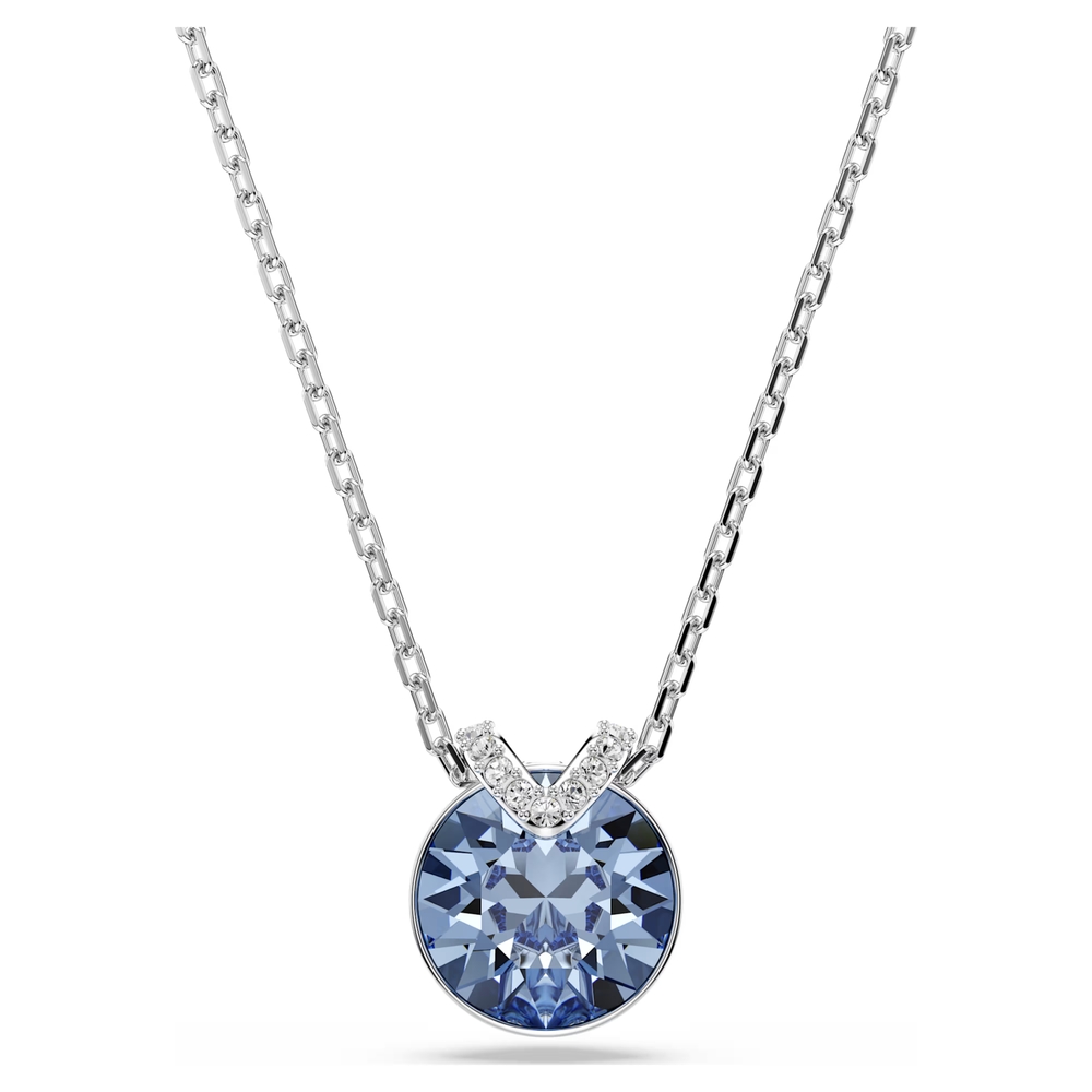 Collier métal rhodié, cristaux blancs et bleu - 5734232 - Swarovski