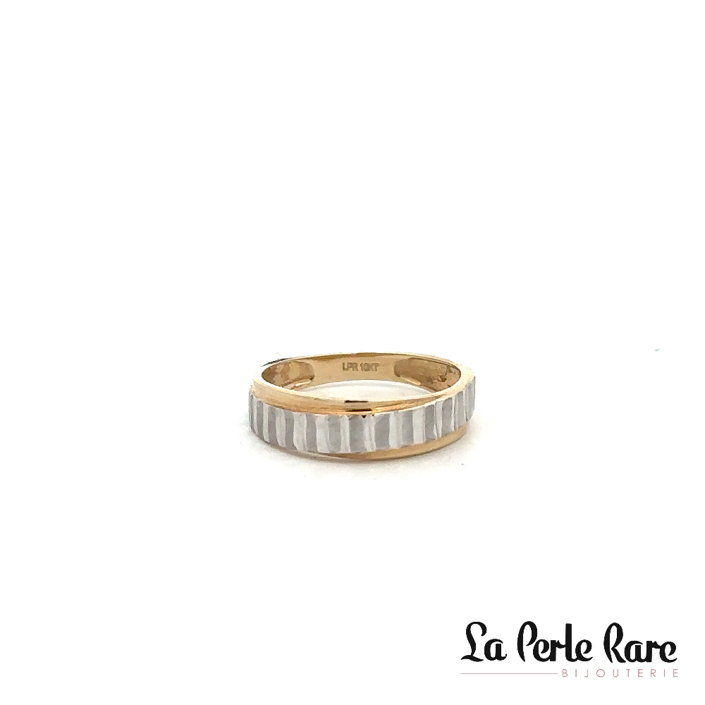 Bague or 2 tons (jaune/blanc) 10 carats - RDC01-1827-2T - Exclusivités