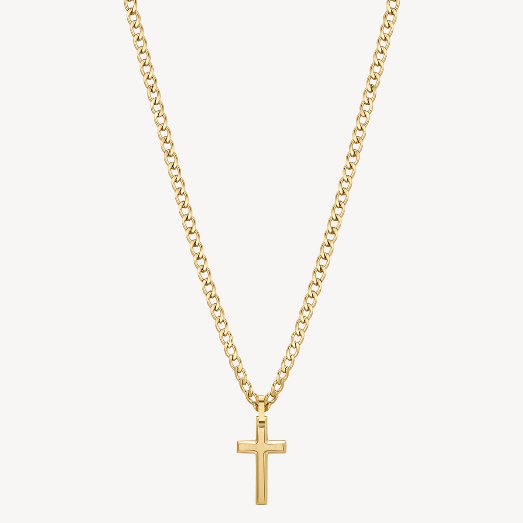Pendentif croix, acier inoxydable finition doré - BIK30 - Brosway Italia
