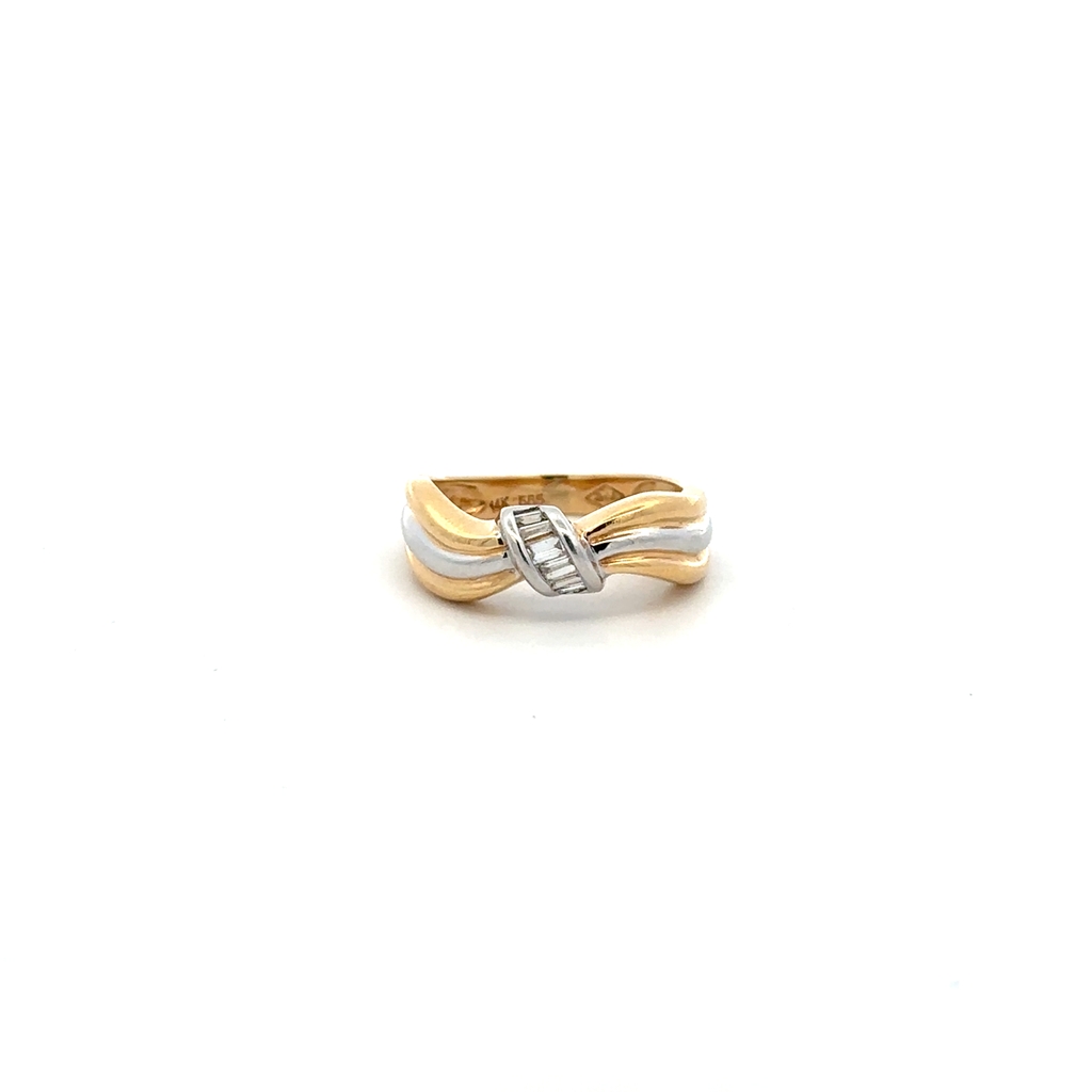 Bague 2 tons (jaune et blanc) 14 carats, 19 points de diamant total - 23495 - Exclusivités