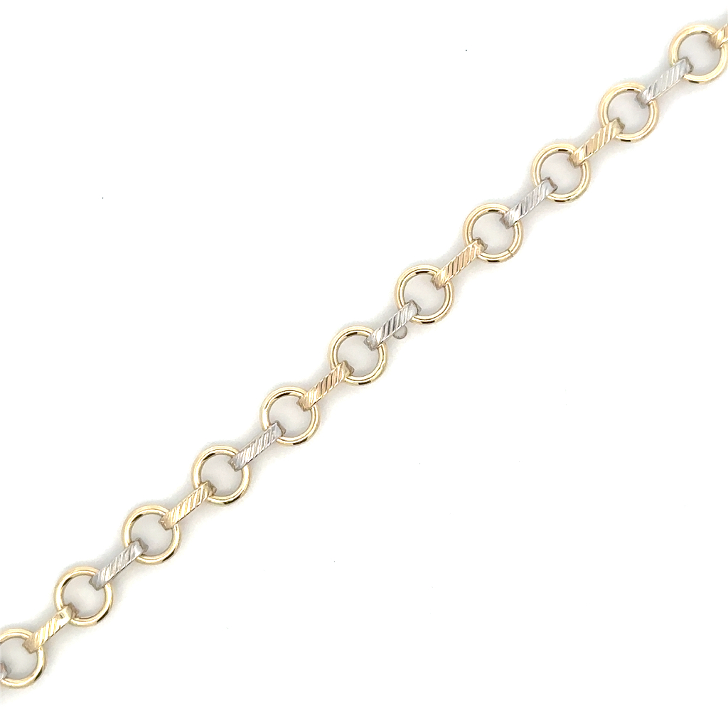 Bracelet or 2 tons (jaune et blanc) 10 carats - BH01-8248-2T - Exclusivités