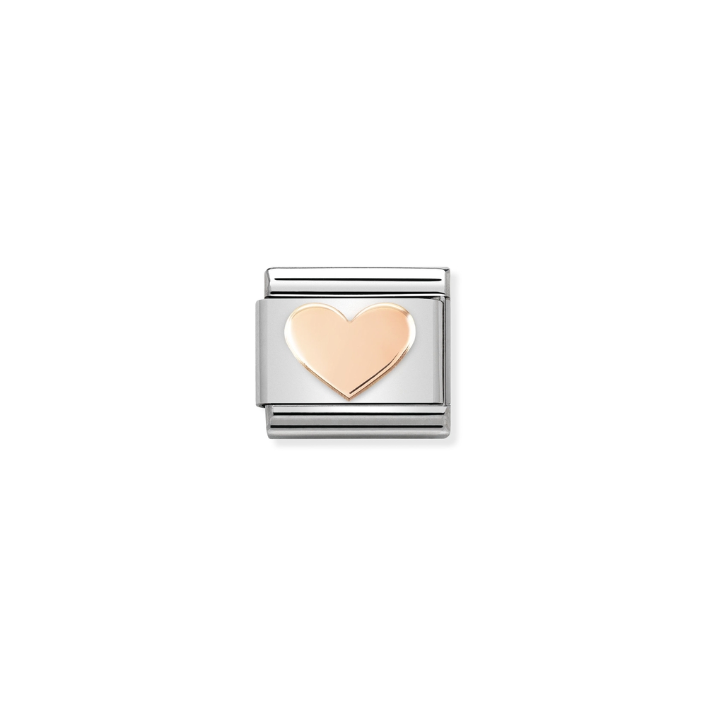 Maille classique coeur, acier inoxydable, or rose 9k - 43010437 - NOMINATION