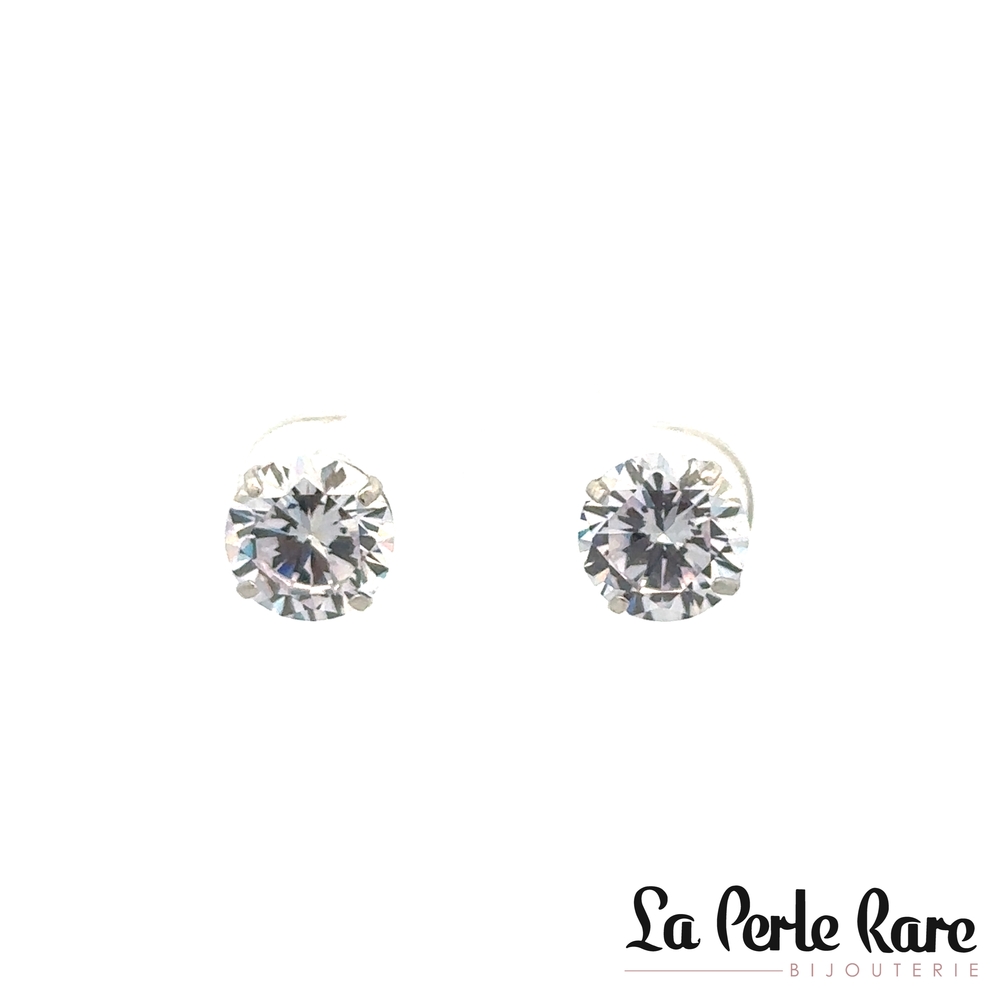 B-o fixes en or blanc avec zircons rond - JE30189-WG - Exclusivités