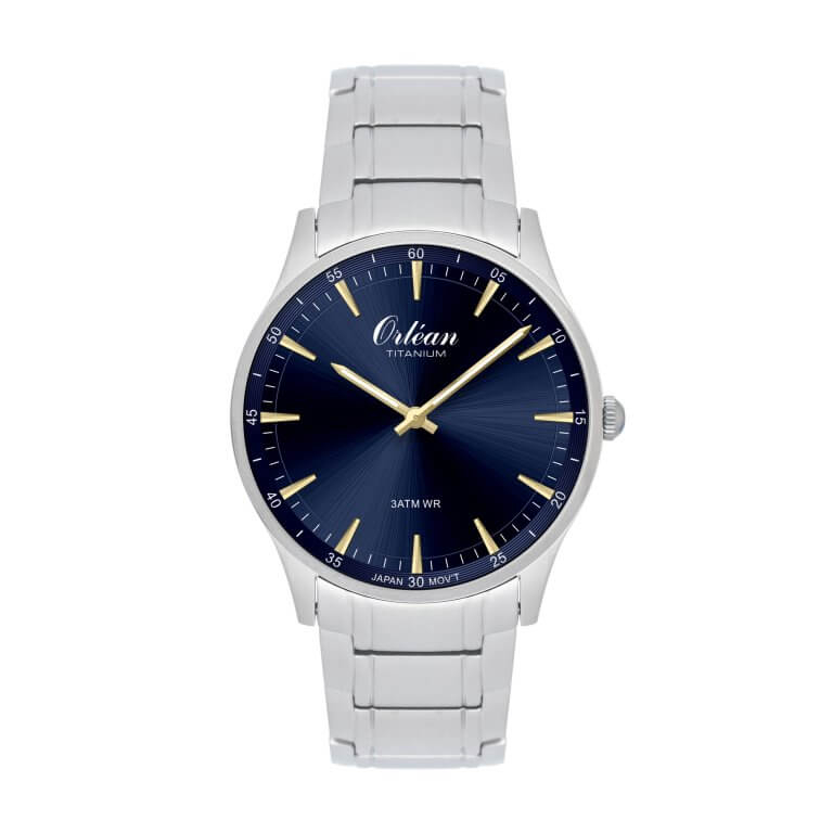 Montre titane, fond bleu - ME3592 - Orlean