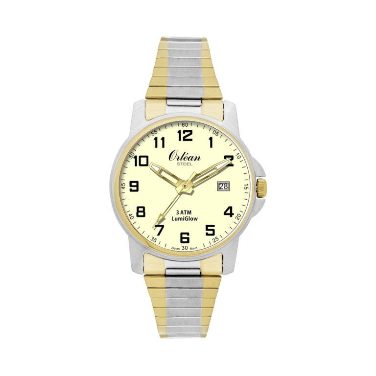 Montre extensible, acier inoxydable 2 tons (jaune/blanc) - ME3192 - Orlean