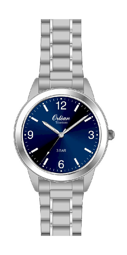 Montre titane, fond bleu - ME3628 - Orlean