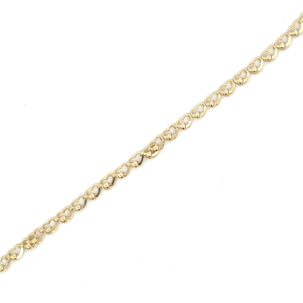 Bracelet coeurs, or jaune 10 carats - BP76-10300-J - Exclusivités