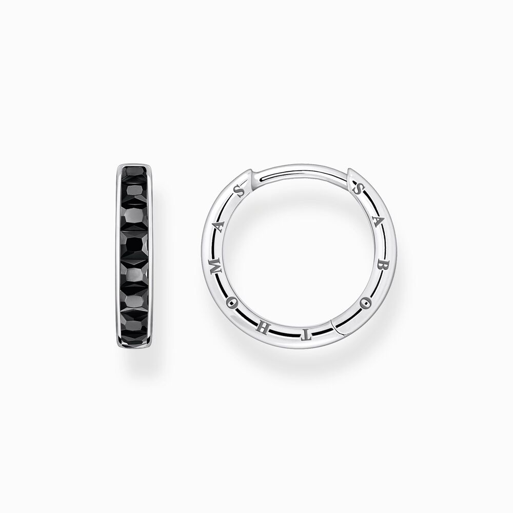 Huggies argent, zircons noirs - CR668-643-11 - Thomas Sabo