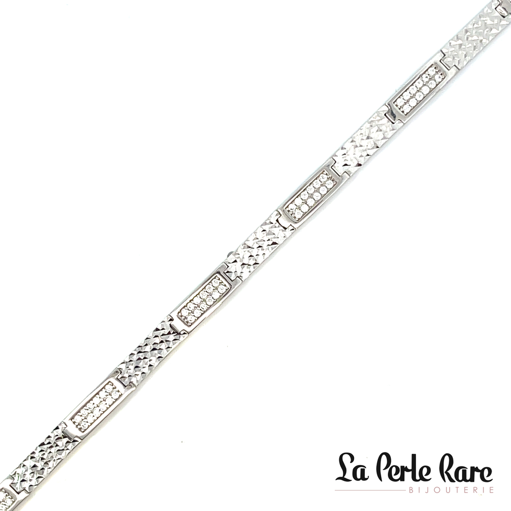 7 in white gold bracelet with zirconia - BGA-26-B - Exclusivity