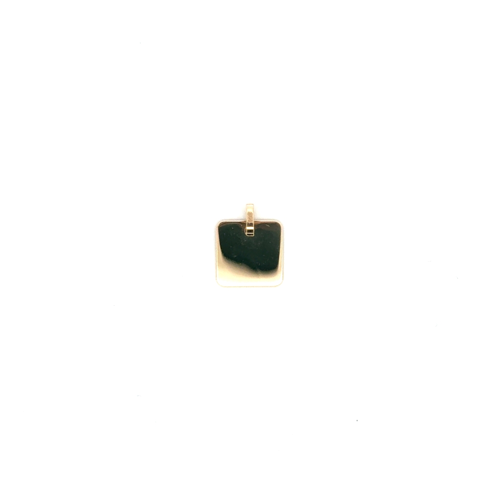Pendentif carré gravable, or jaune 10 carats