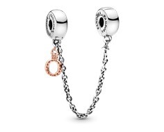Chaîne de sécurité (o) couronné pandora rose