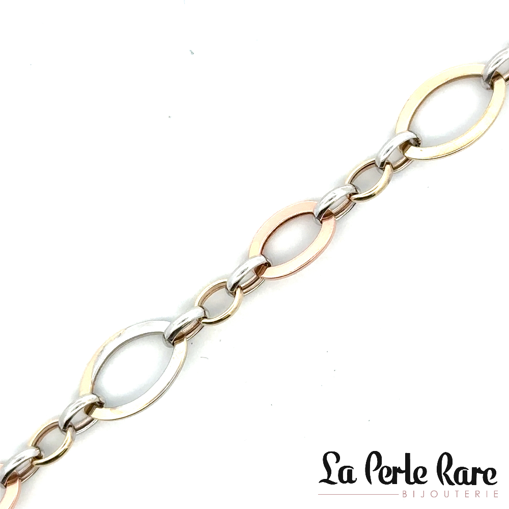 Bracelet or 3 tons (jaune/blanc/rose) 10 carats - BH01-4543-3T - Exclusivités