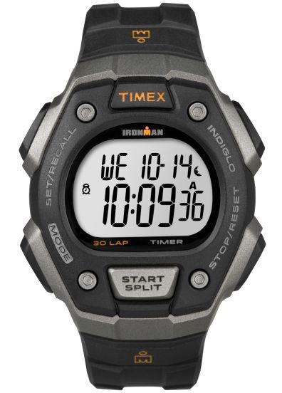 Montre Ironman, silicone noir, plastique 2 tons (gris/noir) - T5K8219J - Timex