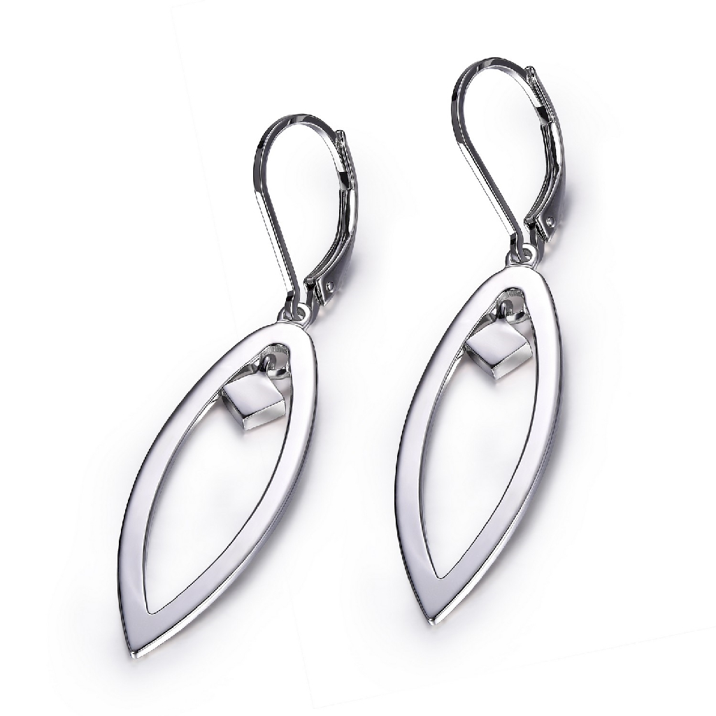 Boucles d'oreilles pendantes argent rhodié