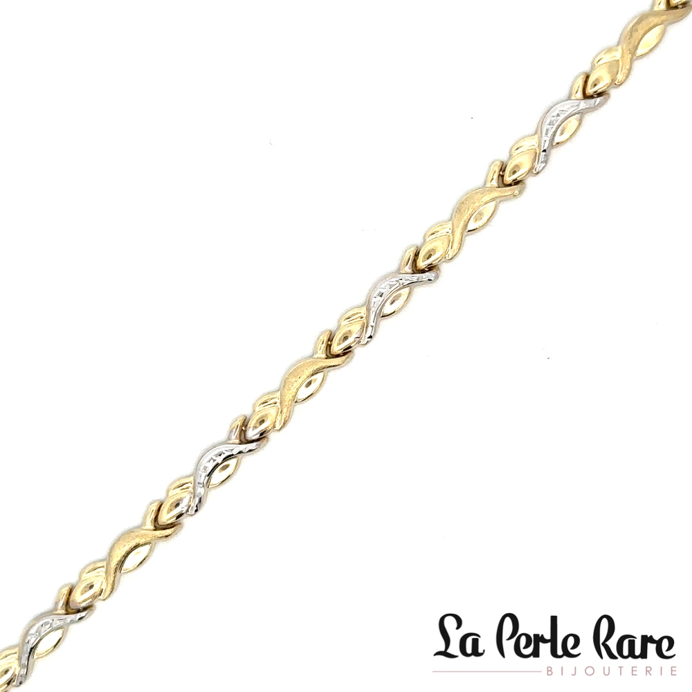 Bracelet or 2 tons (jaune et blanc) 10 carats - LPR-2869-7 - Exclusivités