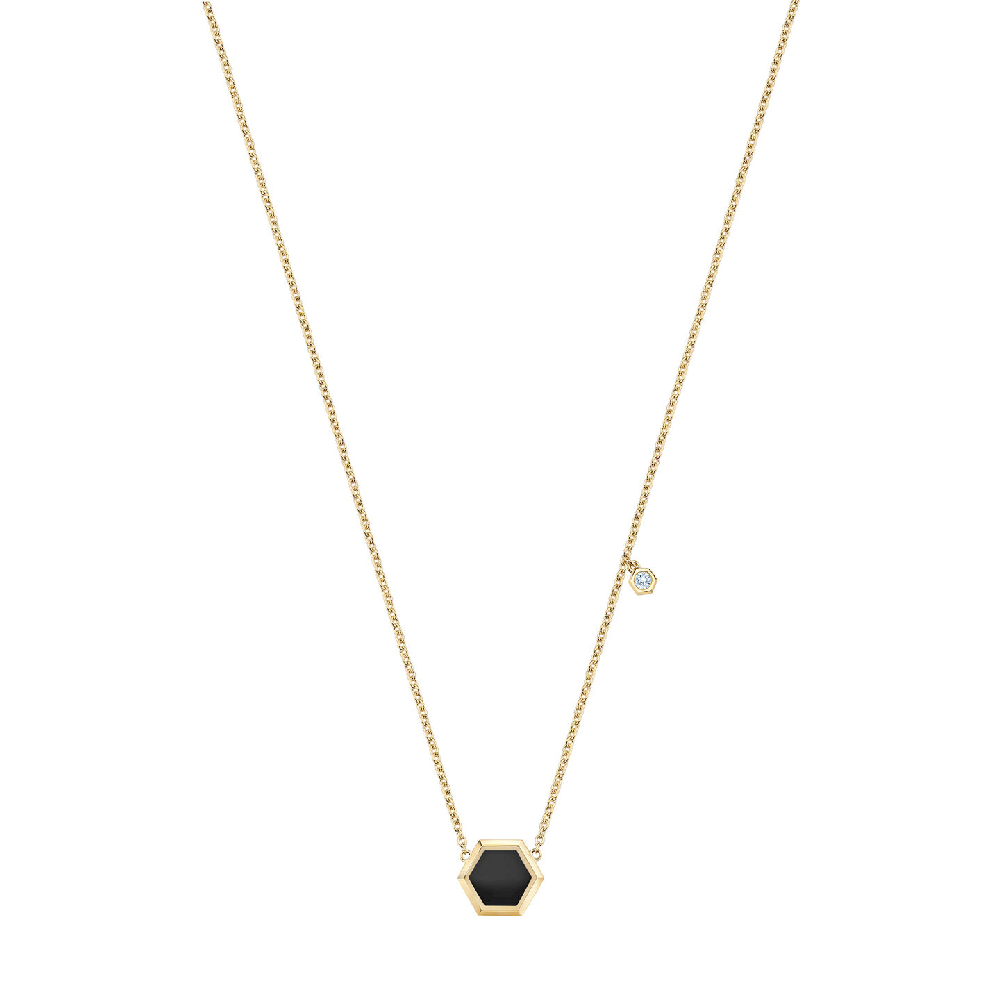 Collier Birks Bee Chic, or jaune 18 carats, onyx, diamant - 450016276027 - Birks