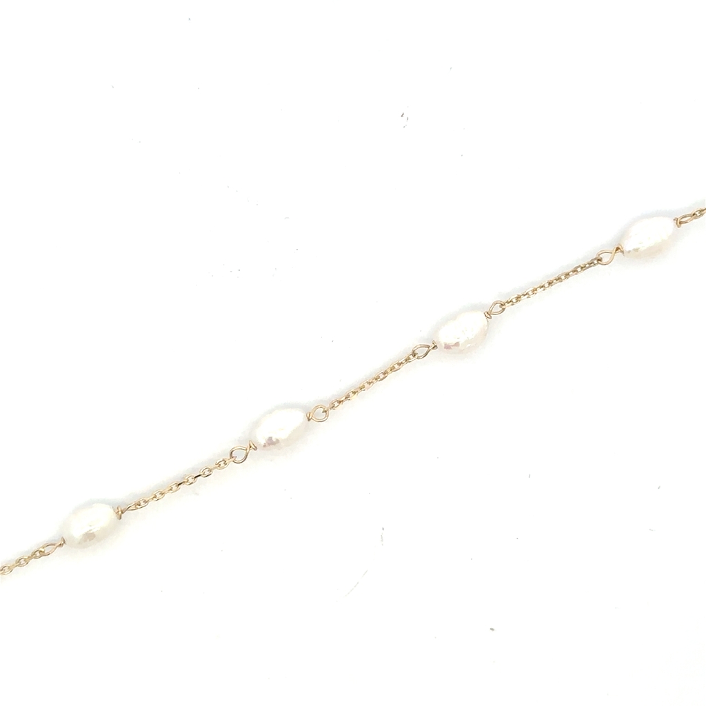 Bracelet or jaune 10 carats, perles baroques - PU4413 - Pure Romance