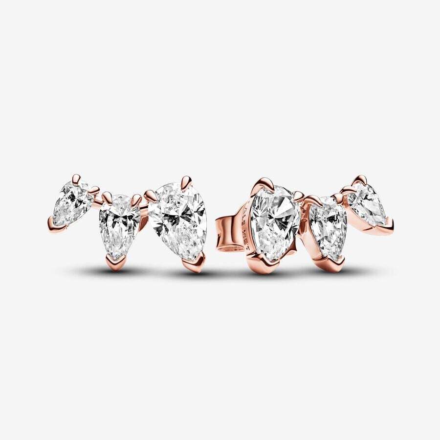 Bo fixes poires scintillantes, Pandora Rose, zircons - 282836C01 - Pandora