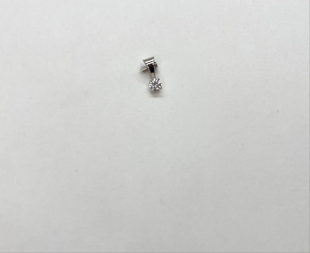 Pendentif or blanc, zircon, 4 mm - 10123-4B-P - Exclusivités