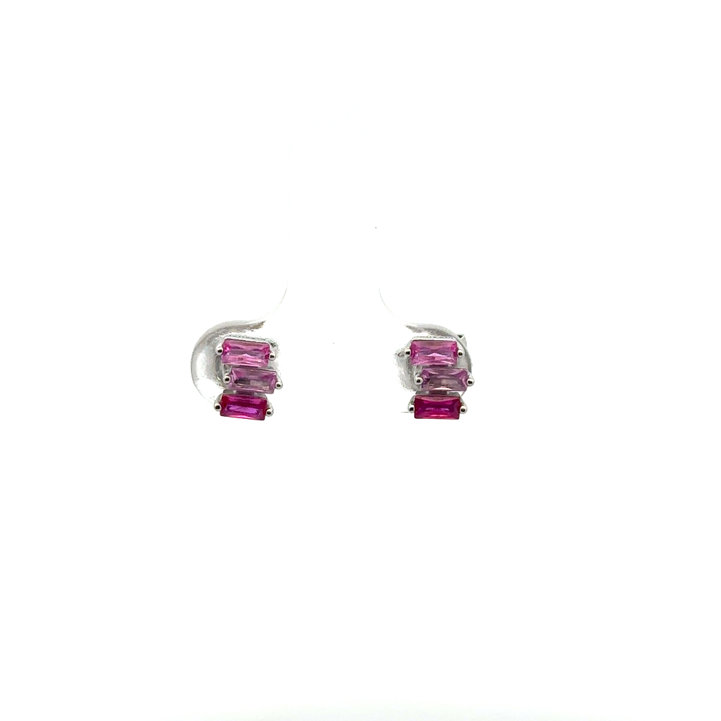 Boucles d'oreilles fixes argent rhodié, zircons roses - FVP06 - Brosway Italia