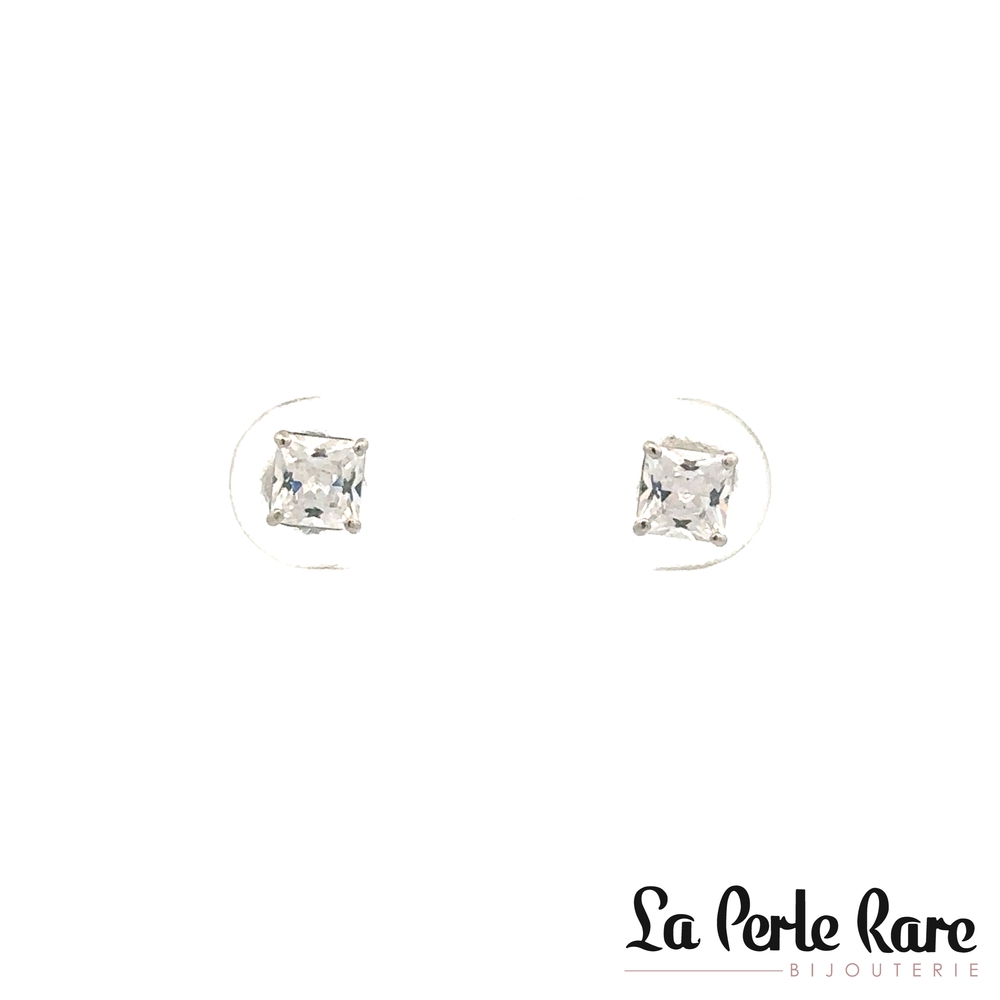 B-o fixes en or blanc avec zircon carré - JE30199-WG - Exclusivités