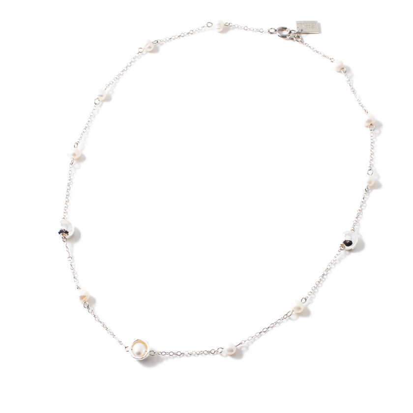 Collier étain, perles - ISADORA-ARGENTE - Anne-marie Chagnon