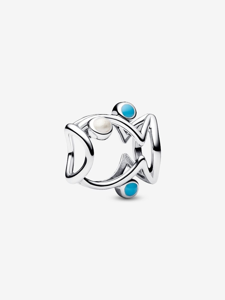 Bille poisson, argent, émail blanc et bleu - 793819C01 - Pandora