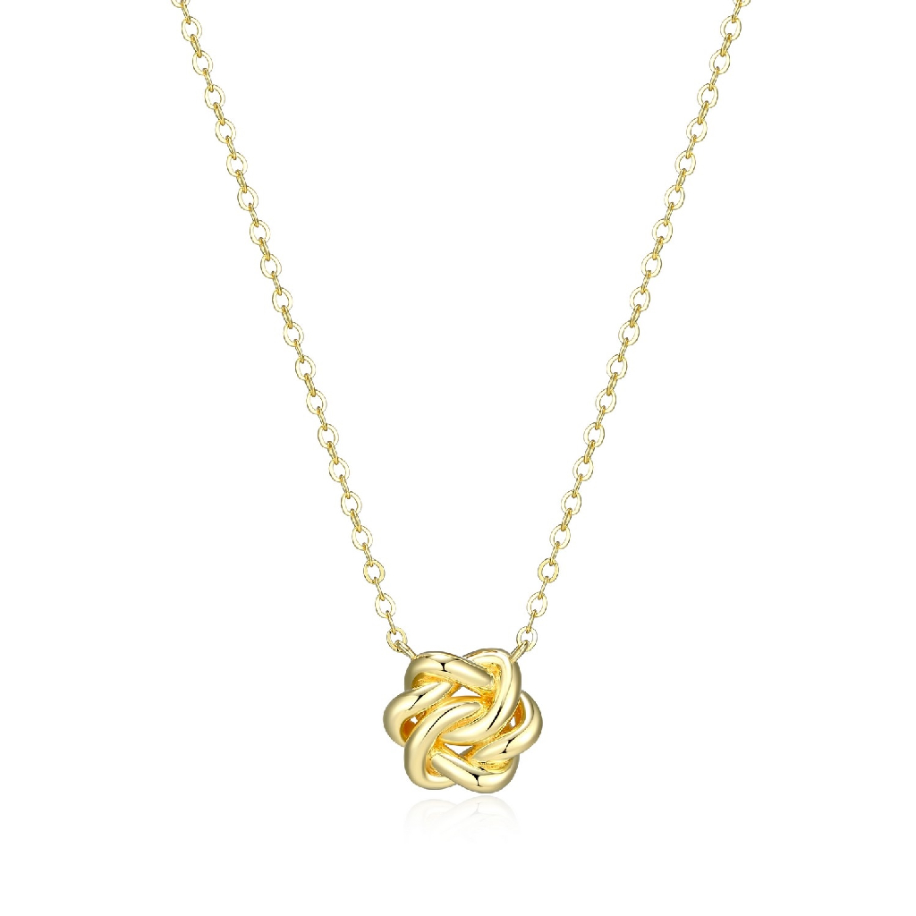Collier noeud éternel, argent finition or jaune