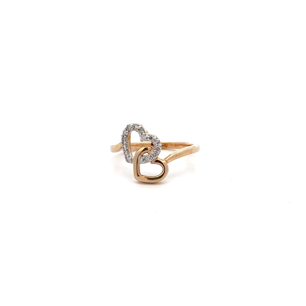 Bague coeurs, or jaune 10 carats, 15 points de diamant total - SKR34288-15 - Exclusivités